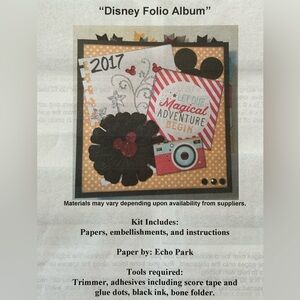 New! Disney DIY Folio Album Scrapbook Kit